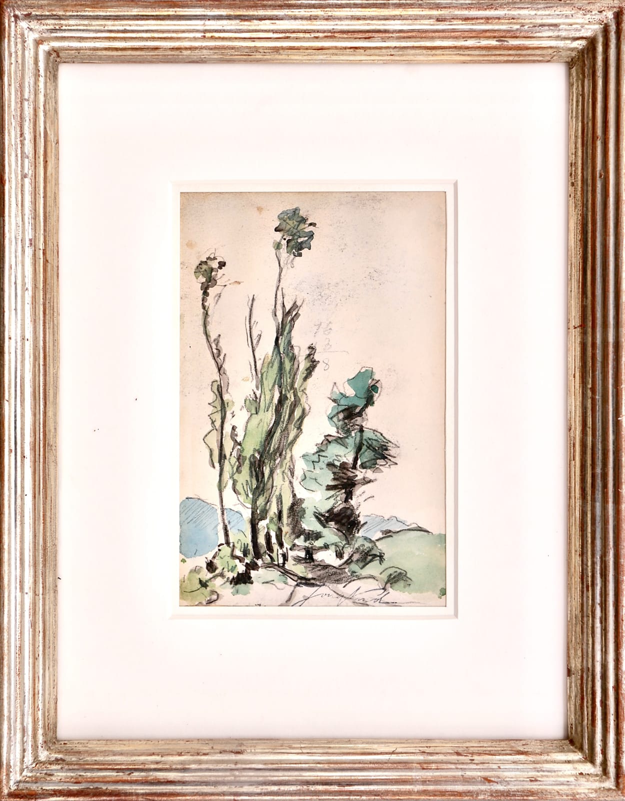 Johan Barthold JONGKIND, Étude d’arbres, 1876 circa