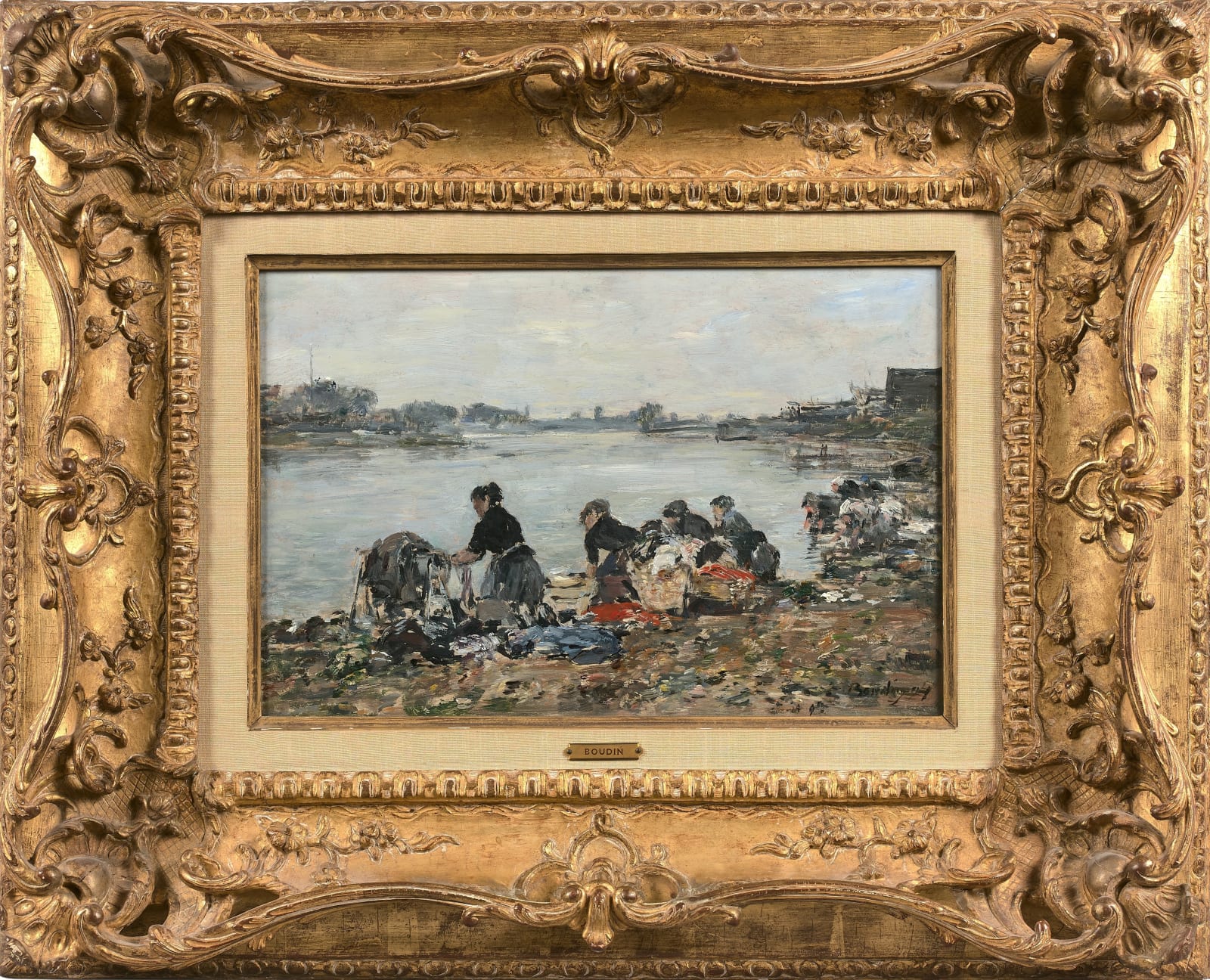 Eugène BOUDIN, Laveuses sur la Touques, 1896