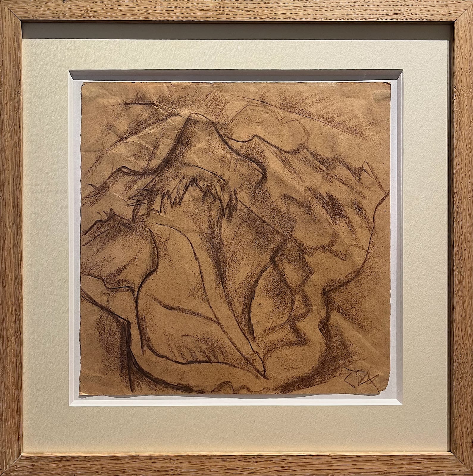 Otto DIX, Erdformation, Bisterzeichnung (traduction : Formation de terre, dessin bistre), 1915 circa
