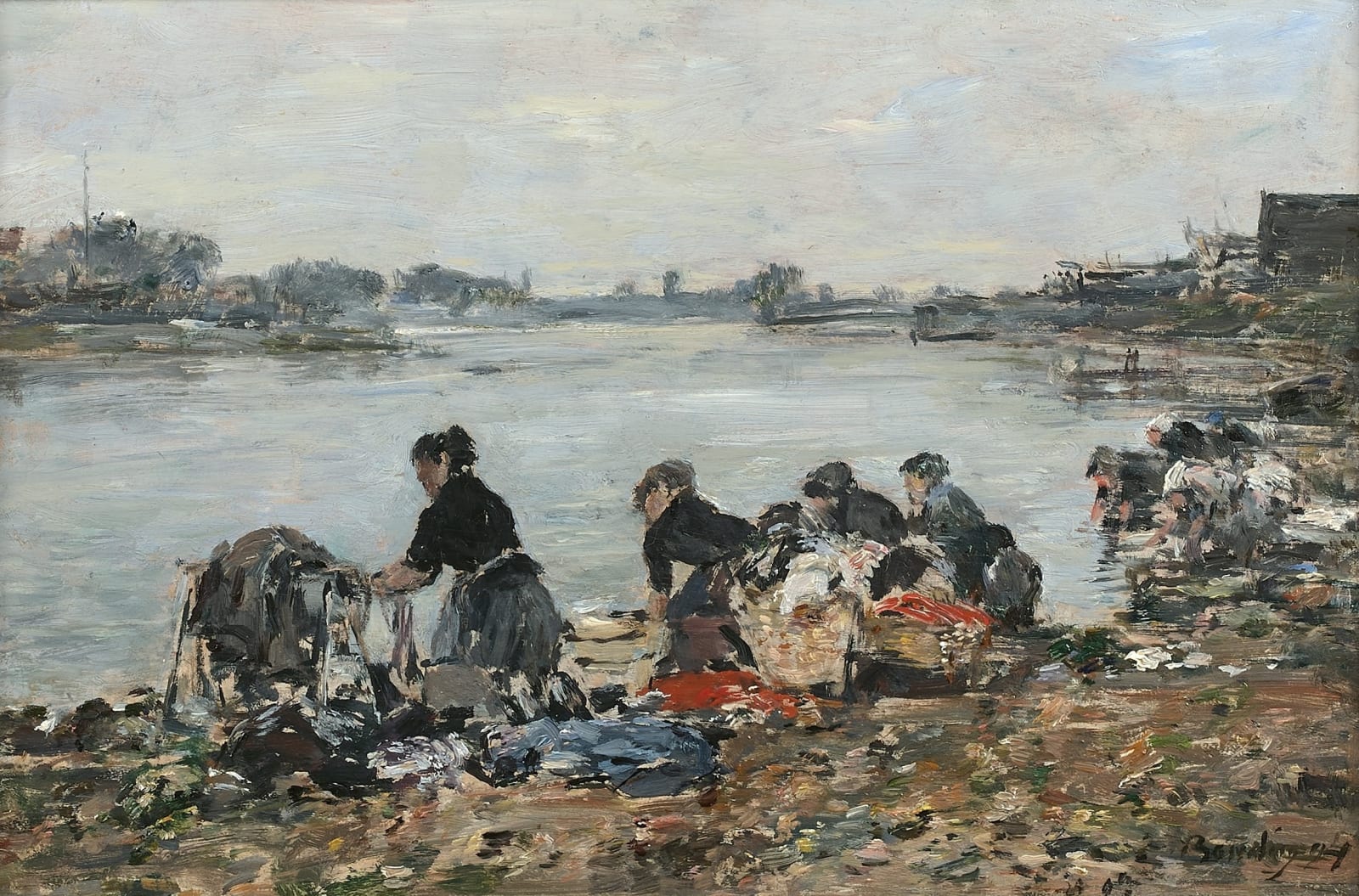 Eugène BOUDIN, Laveuses sur la Touques, 1896