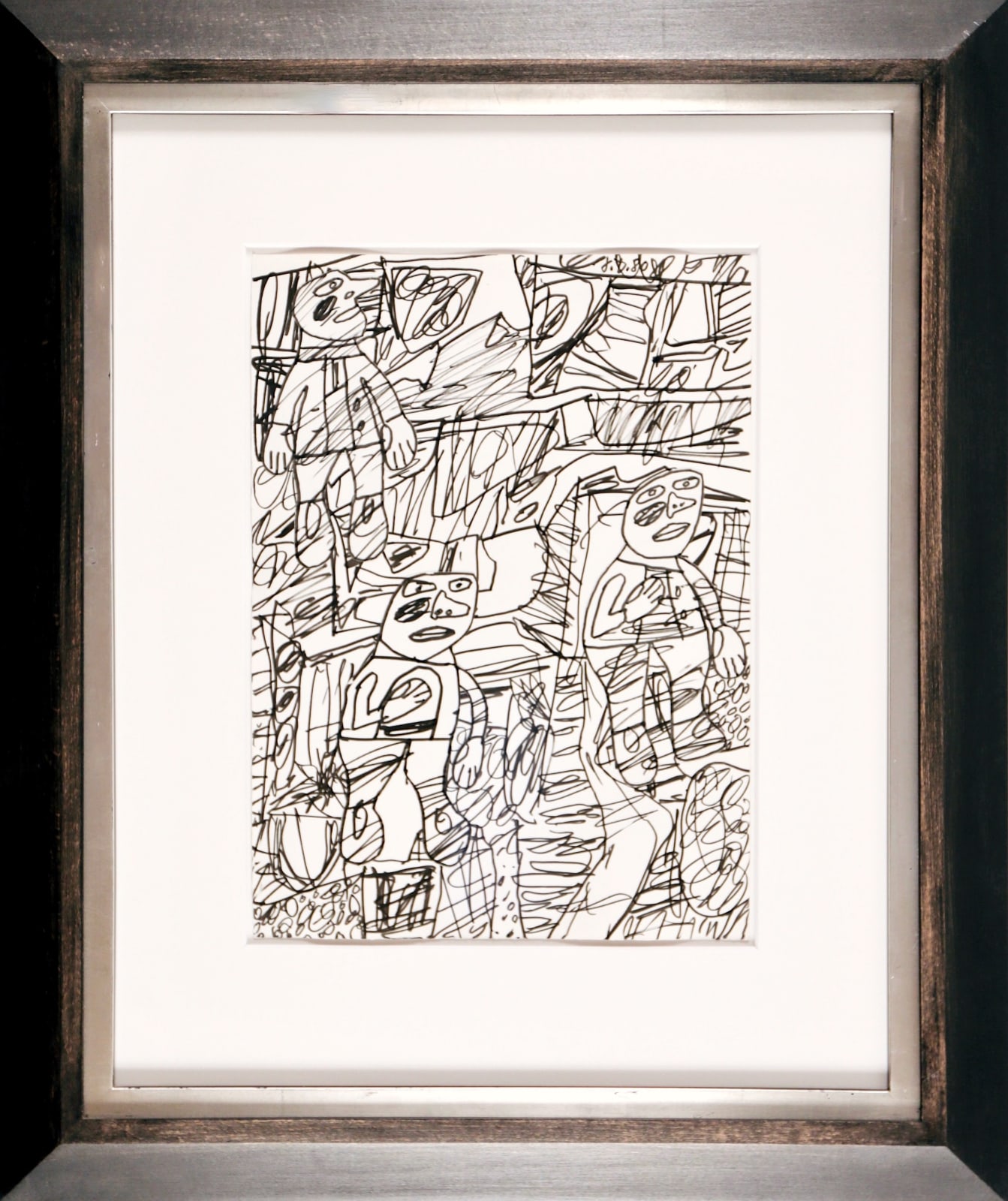 Jean DUBUFFET, Paysage avec 3 personnages, 29 mai, 1980