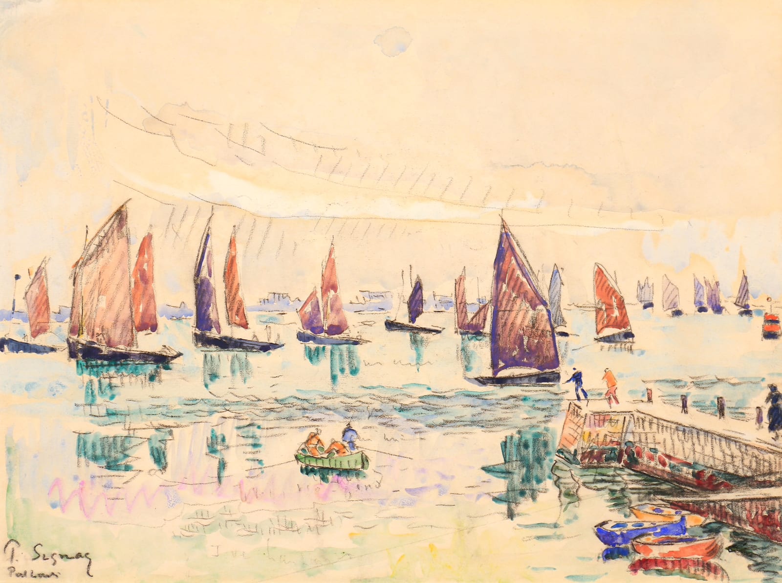 Paul SIGNAC, Port-Louis. Les sardiniers, 1920 (circa)