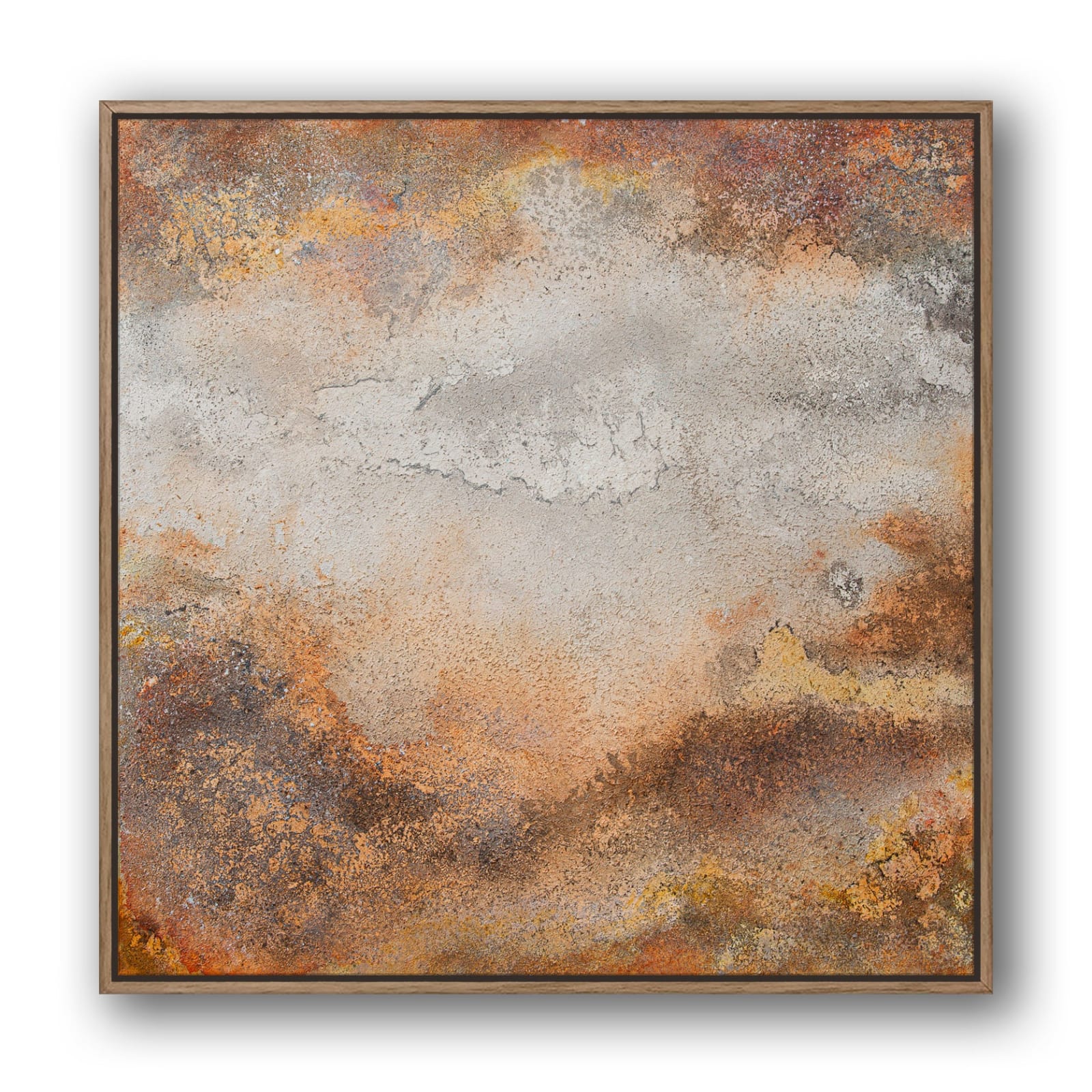 Rust mixed media on canvas painting by Sara Jorslov