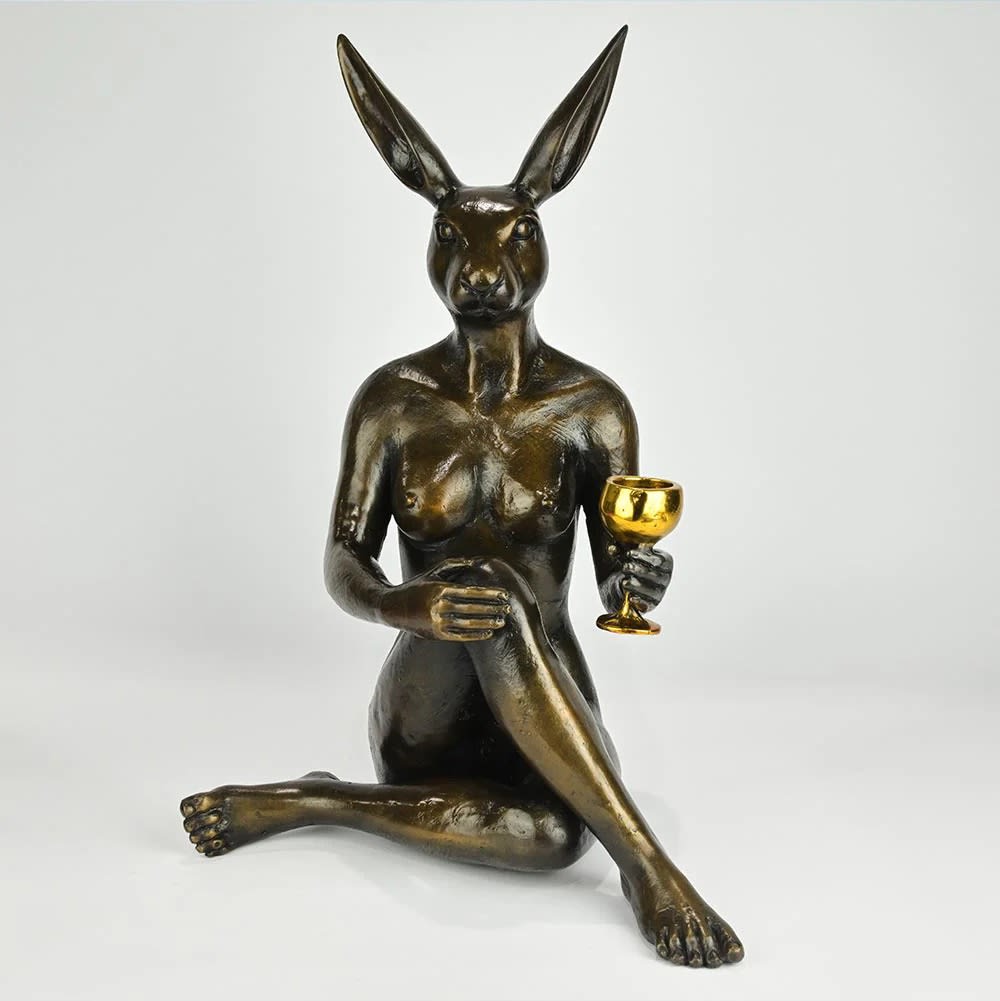 She Loved a Good Red bronze sculpture by Gillie and Marc