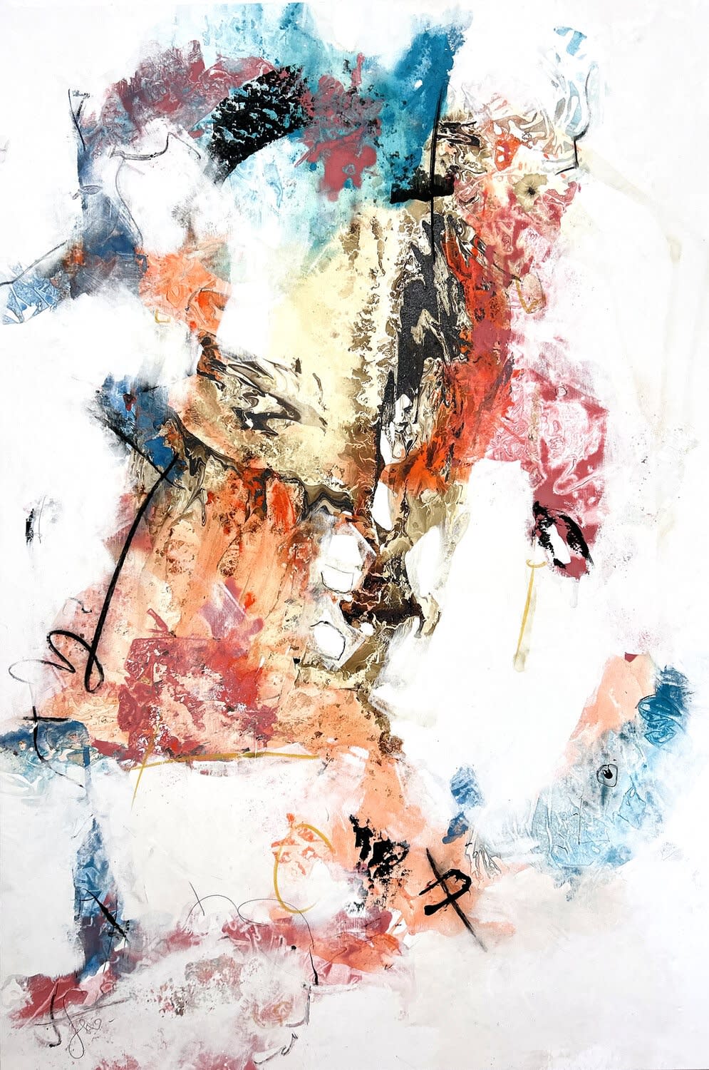 Dragonera acrylic & oil on canvas painting by Isabelle Fournet