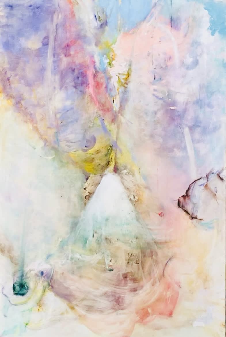 Sex in the Clouds with Frago  Henri Roché soft pastels, oil and beeswax on stretched canvas  150 x 100  2022