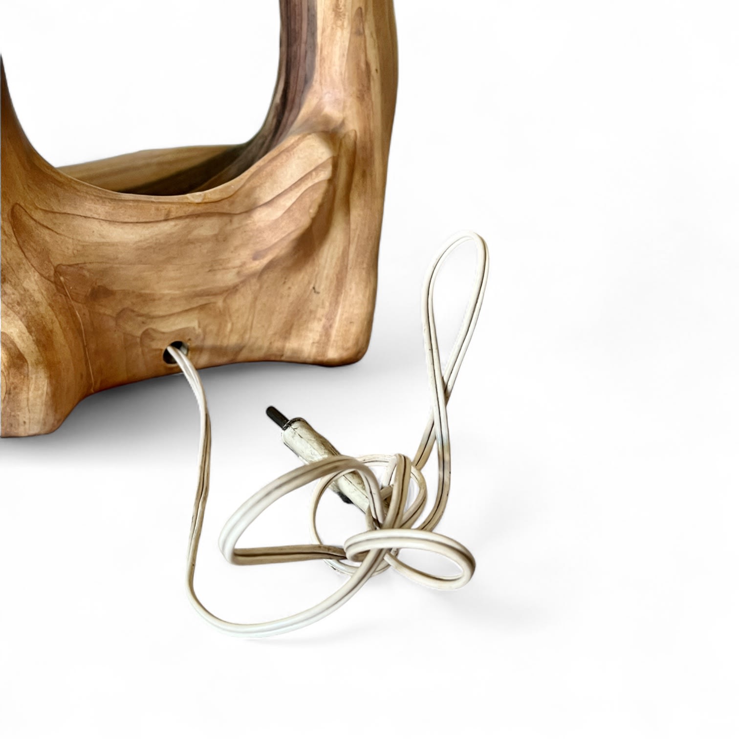 Grand-Jean Jourdan, Grand-Jean Jourdan Large Faux-bois table lamp, vallauris, ca. 1955