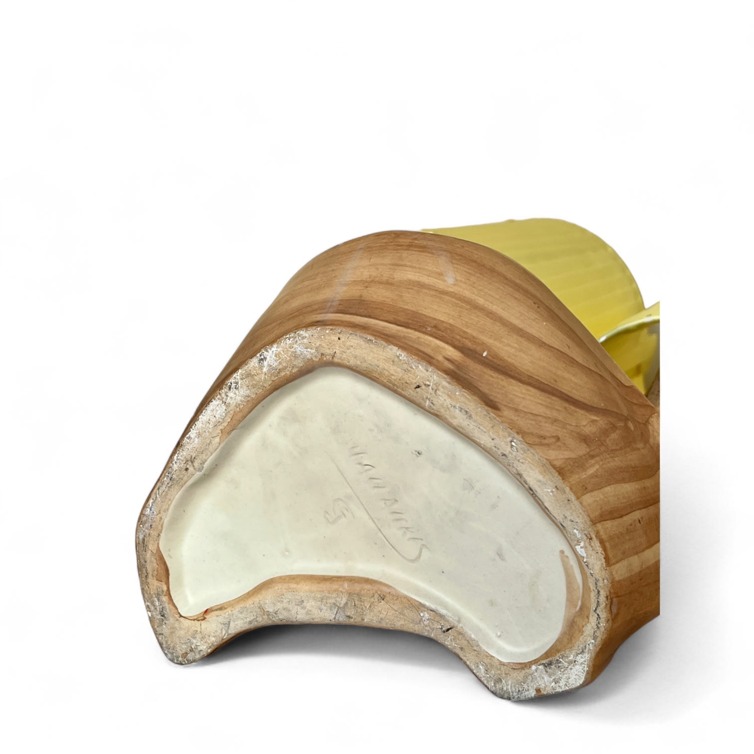 Grand-Jean Jourdan, Grand-Jean Jourdan Large Faux-bois table lamp, vallauris, ca. 1955