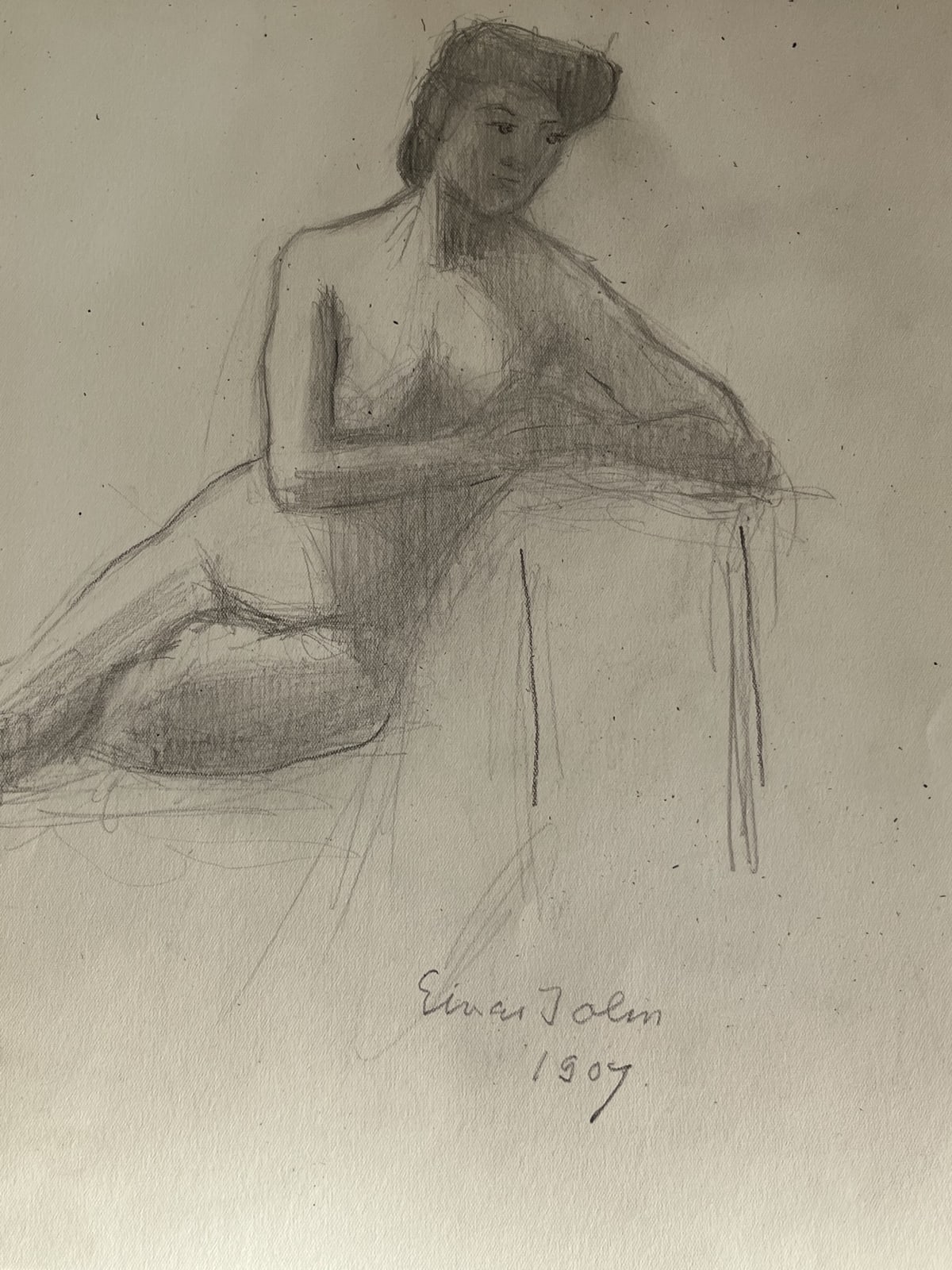 Einar Jolin, Sketch of a nude woman , 1907