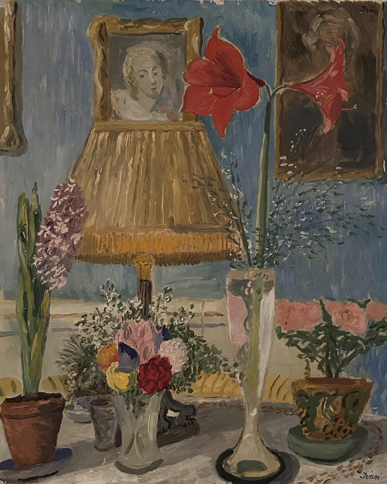Ivàn Grünewald, Interior with amaryllis, c.1940