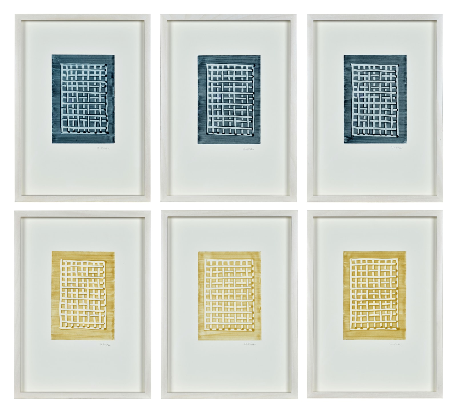 Mona Hatoum, Ocean Ink (Black & Blue 1-3) and Ocean Ink (Gold 1-3), 2025