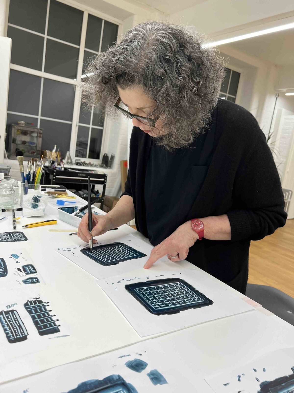 Mona Hatoum, Ocean Ink (Black & Blue 1-3) and Ocean Ink (Gold 1-3), 2025