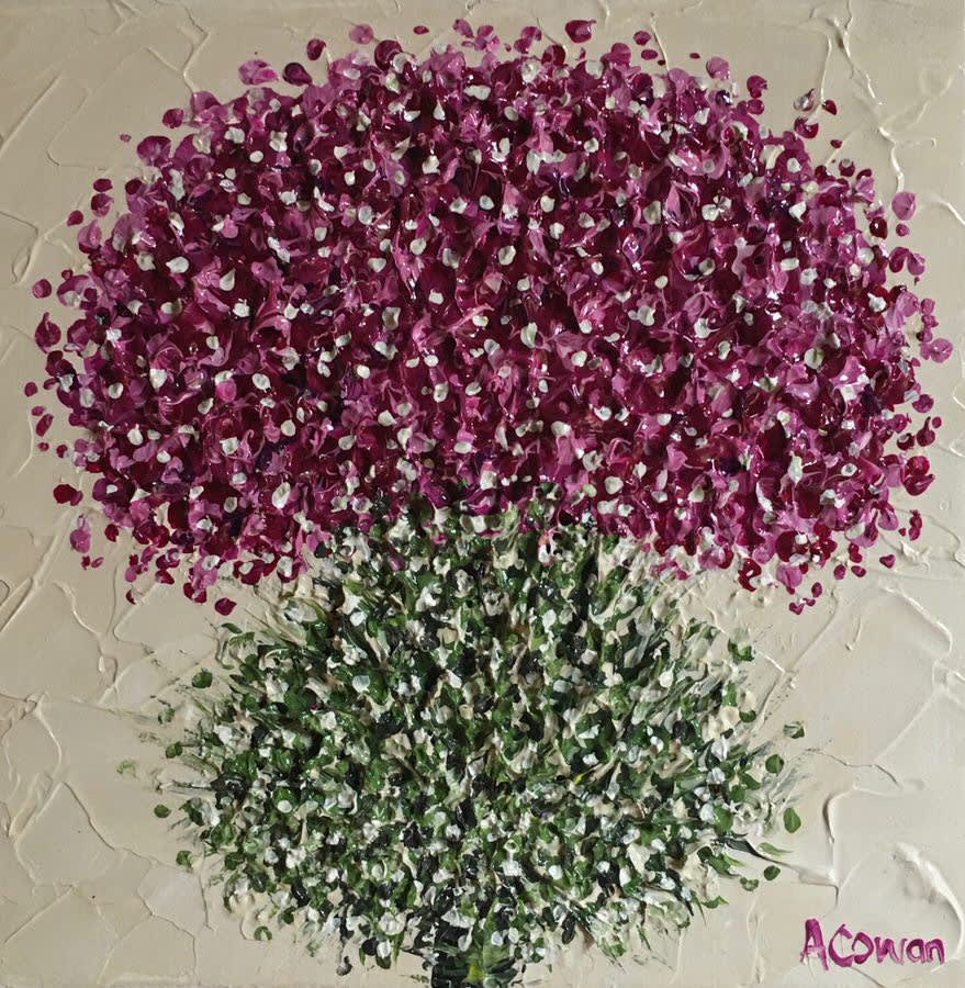 Alison Cowan, Cerise Thistle on Ivory