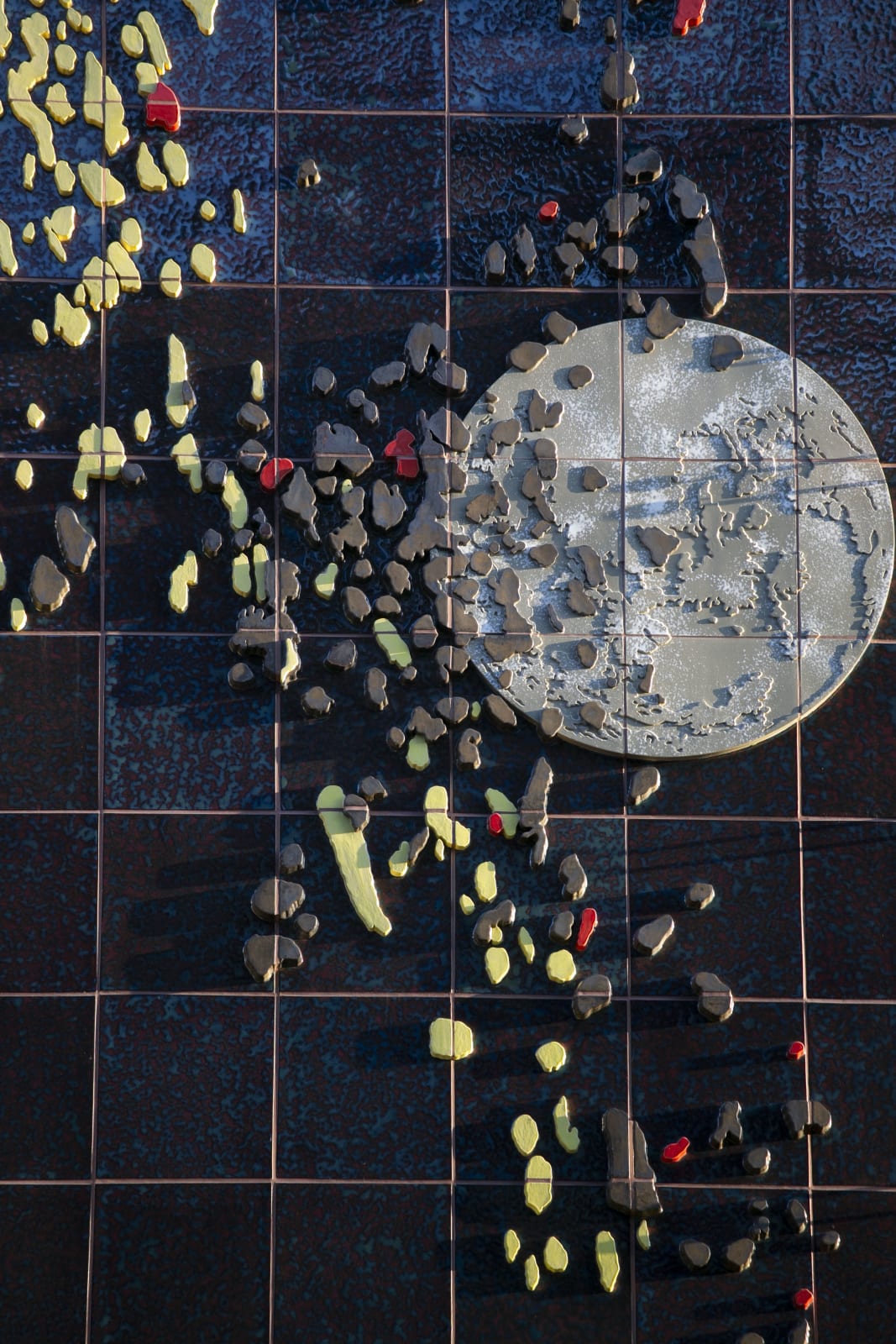 Shezad Dawood, Cascade, 2025. 2 ceramic panels on the historic facade of The Gaumont, King's Road, London. Consisting of 144...