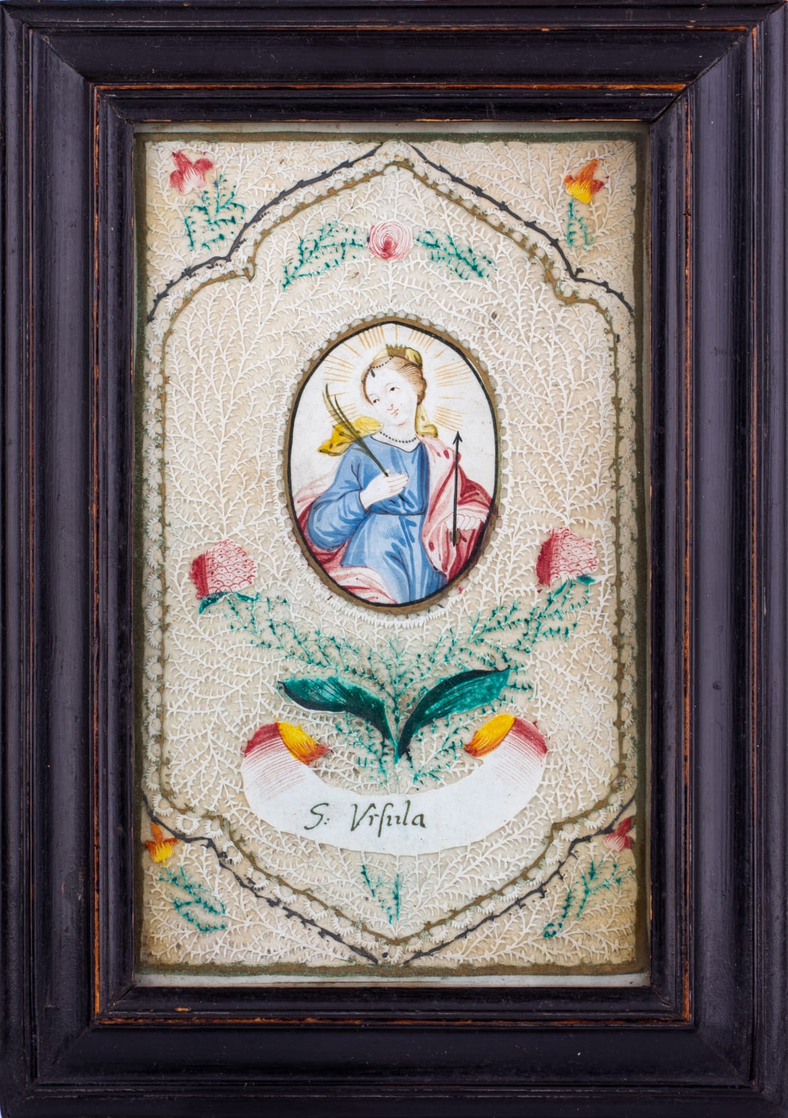 Cut paper picture of st Ursula for sale