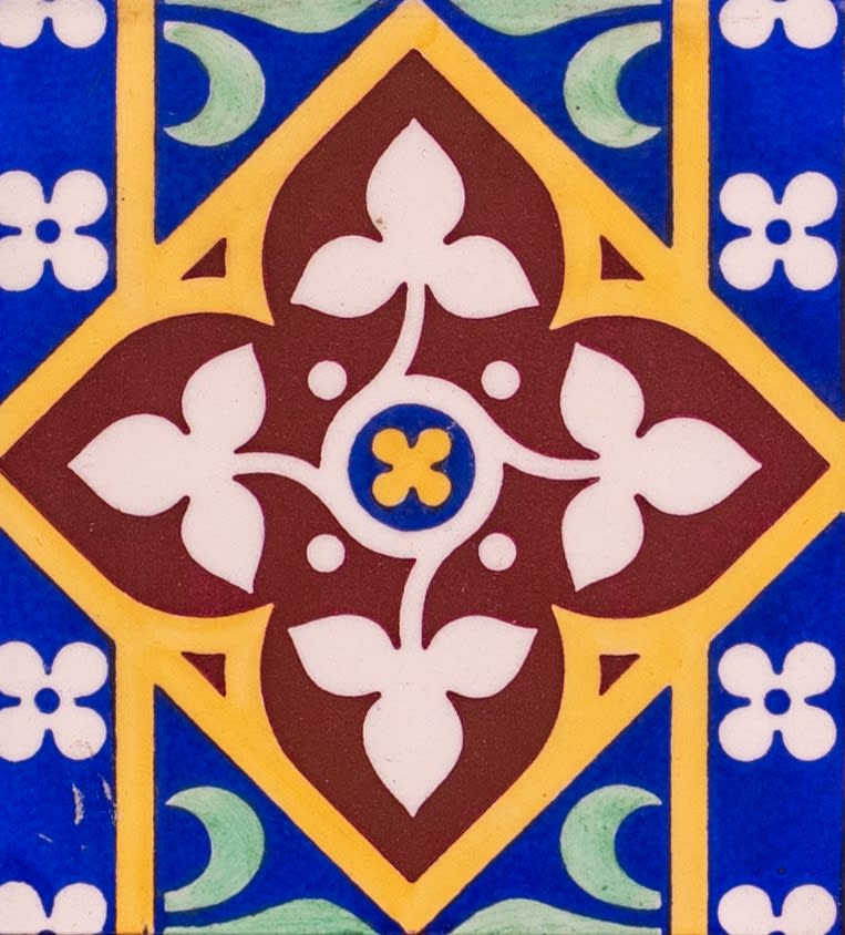 Minton, A set of 6 framed earthenware tiles