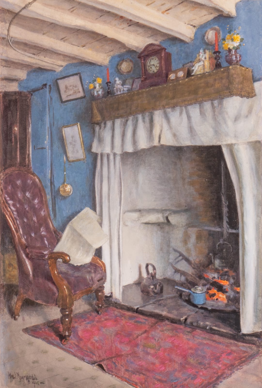 Alexander James Mavrogardato, A Cottage Hearth, 1924