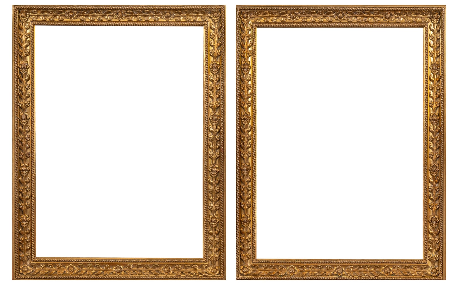 A pair of picture frames decorated with leaves