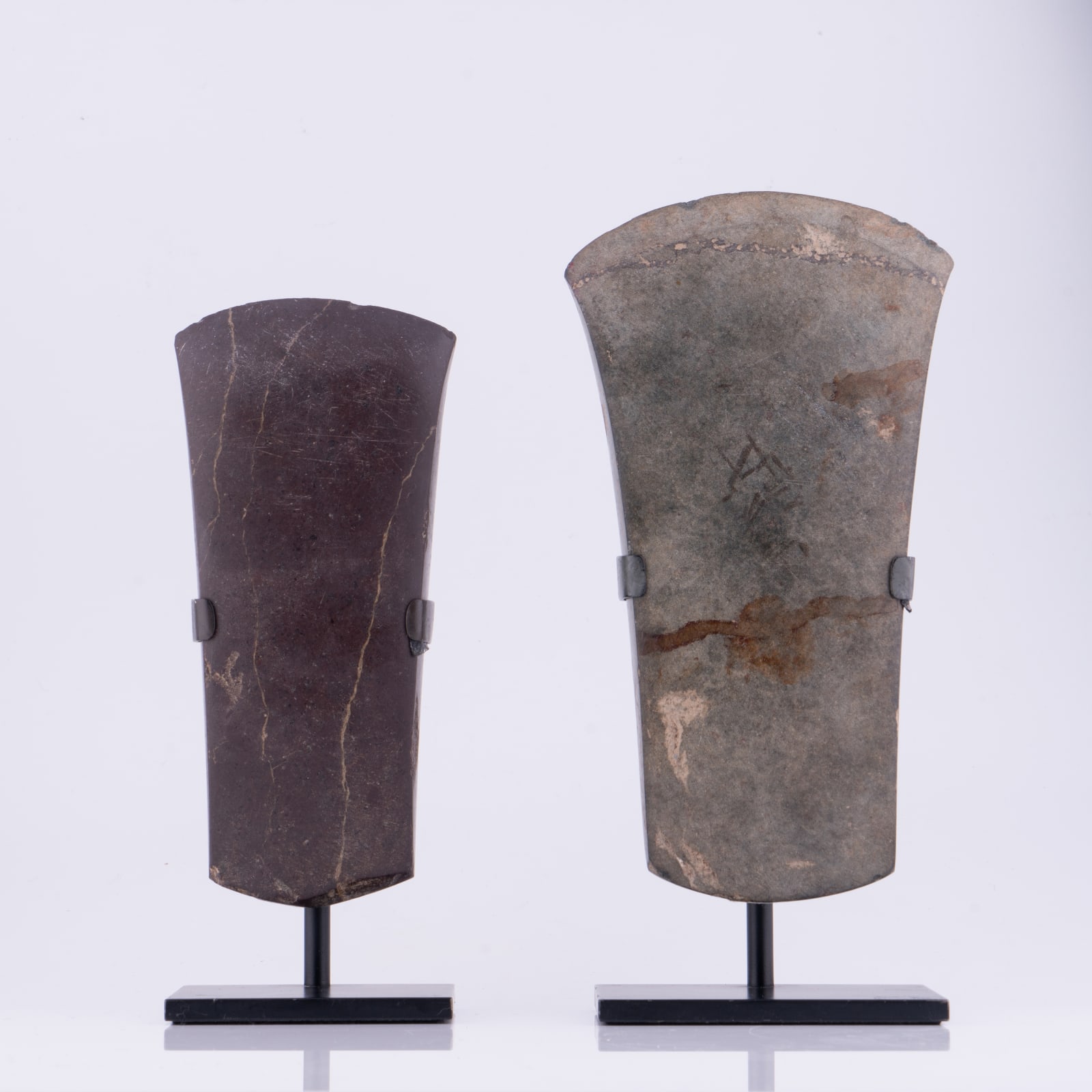 Pre-Columbian hand-carved stone celts or axes, c. 100 BCE to 250 CE & c. 300 BCE to 300 CE