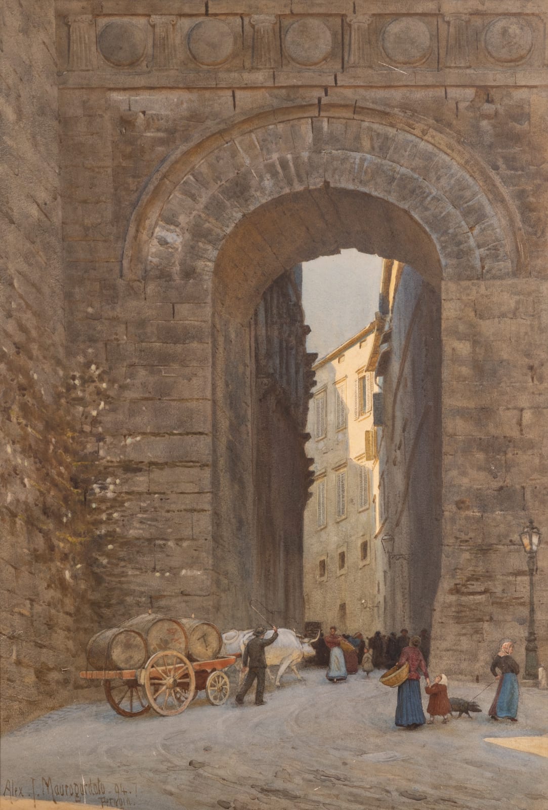 Alexander James Mavrogardato, The Roman Gate, Perugia, 1894