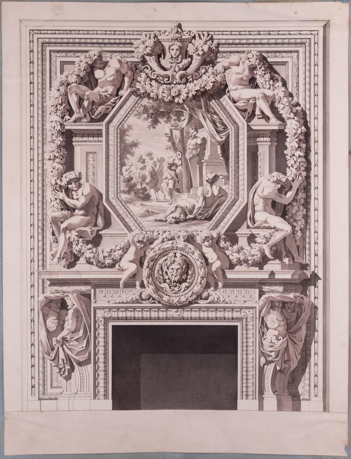 Italian School, Design for a chimneypiece, circa 1820