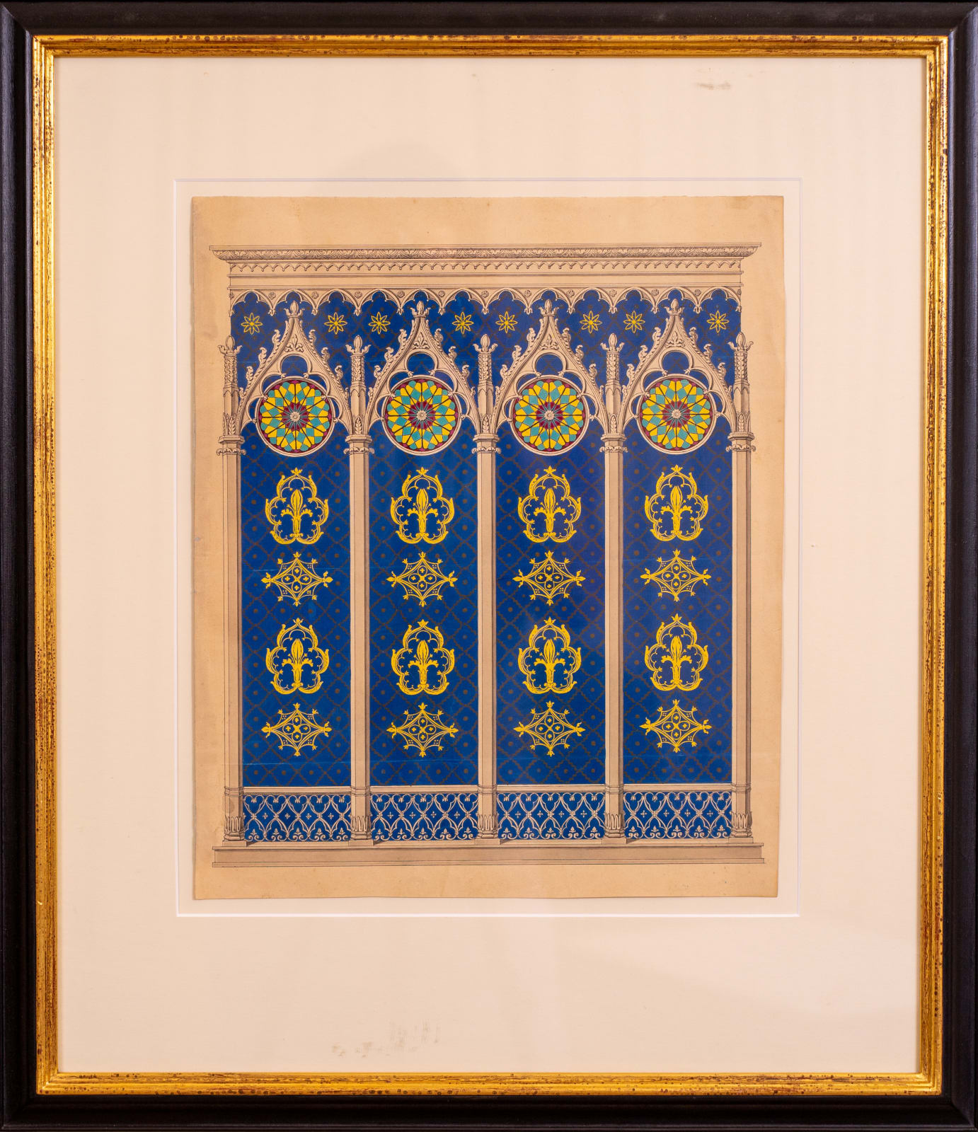 A Gothic Revival Design for a Screen (in the manner of Eugène Viollet-le-Duc)