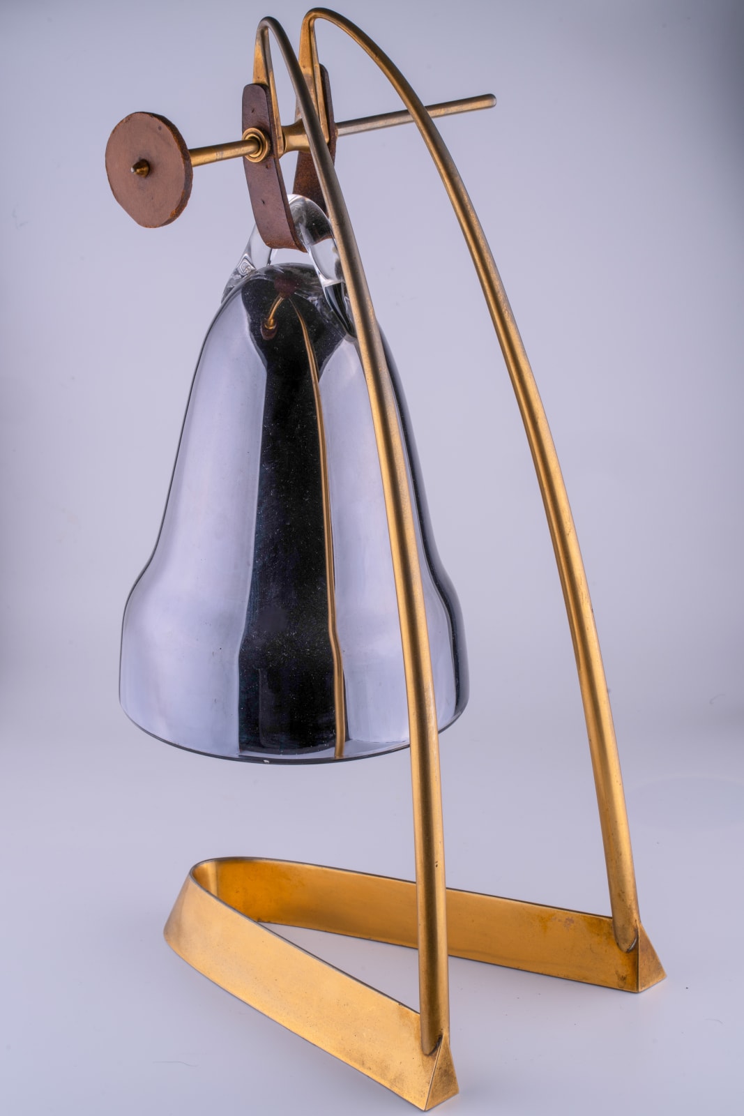 Carlo Mollino, A glass table gong with hammer, attributed to Carlo Mollino