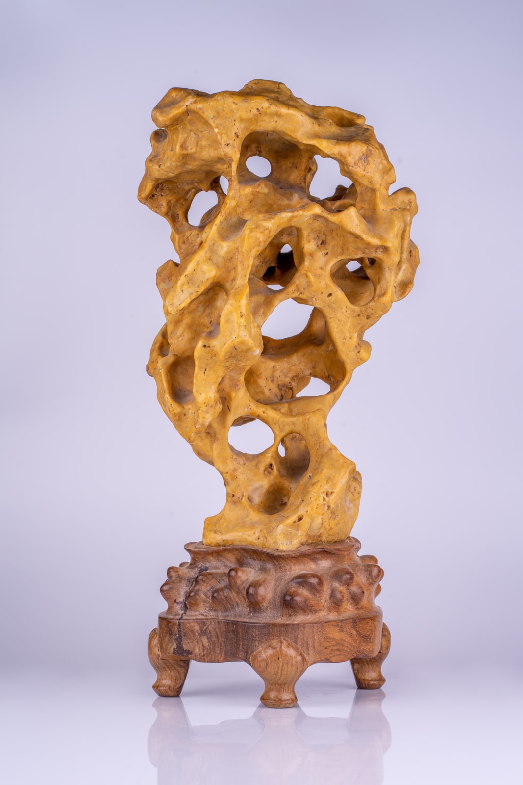 A yellow Scholar's rock, 19th century