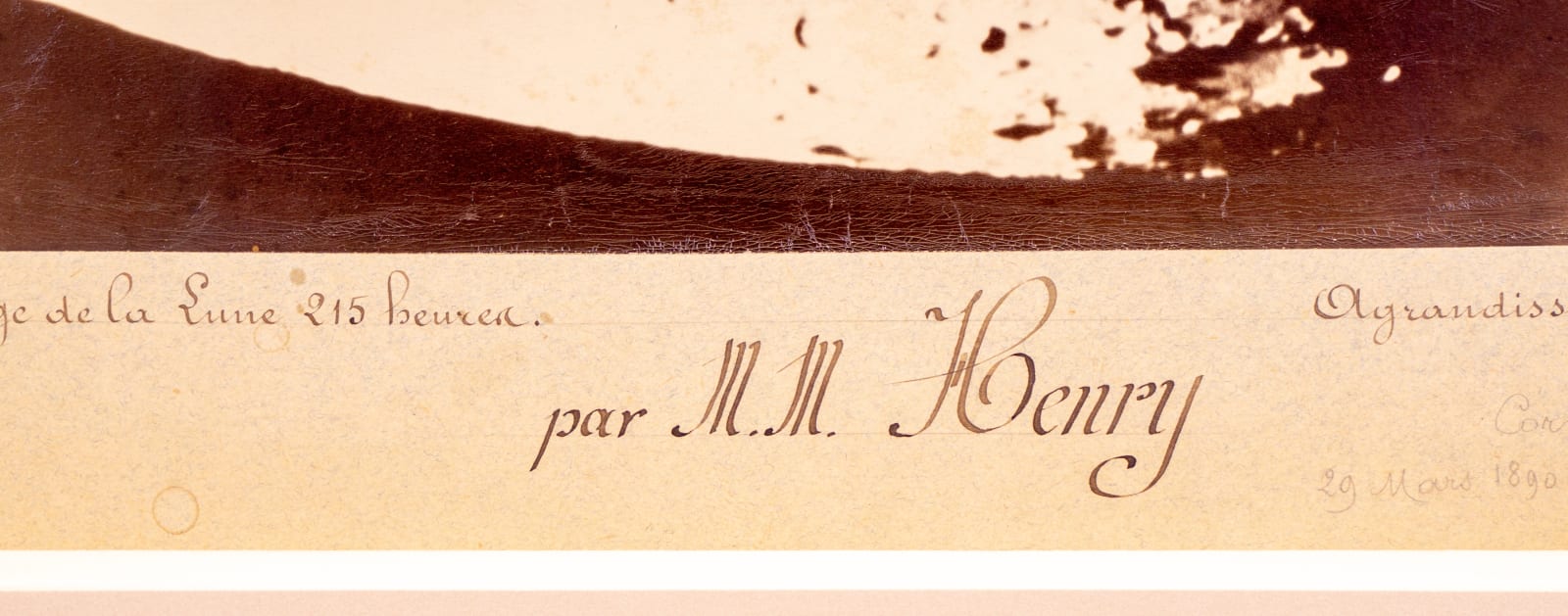 Paul P Henry and M. Prosper , The Moon at 215 hours, from the Paris Observatory, March 29, 1890