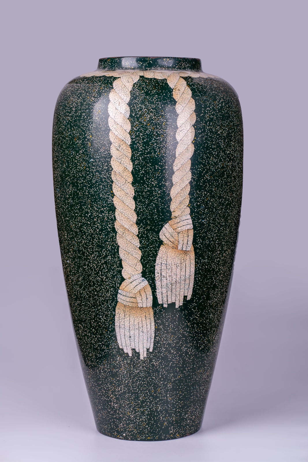 Jean Dunand, A large decorative eggshell vase (style of Jean Dunand), 20th century