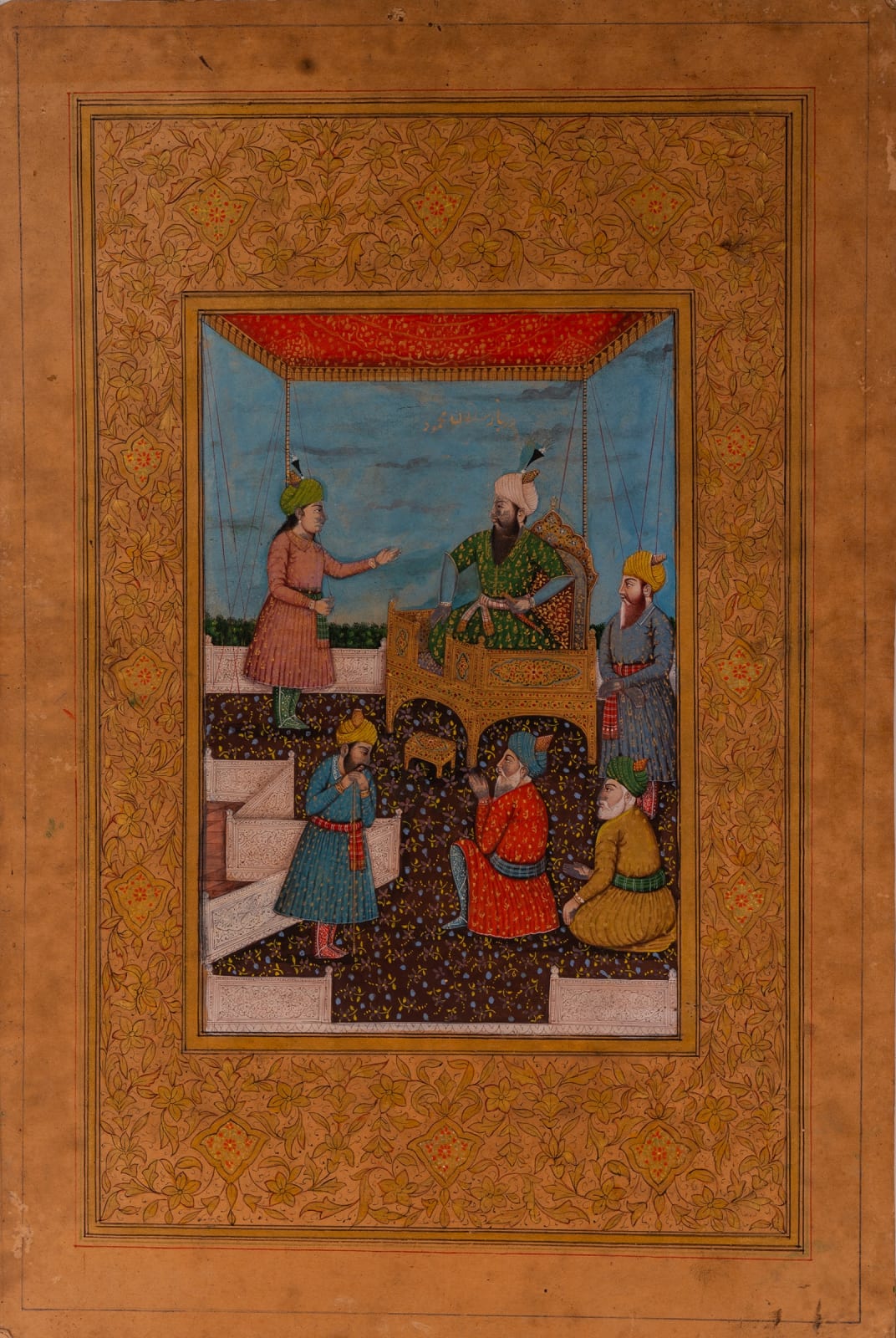 Shiraz School, A pair of large format miniature paintings, late 18th/early 19th century