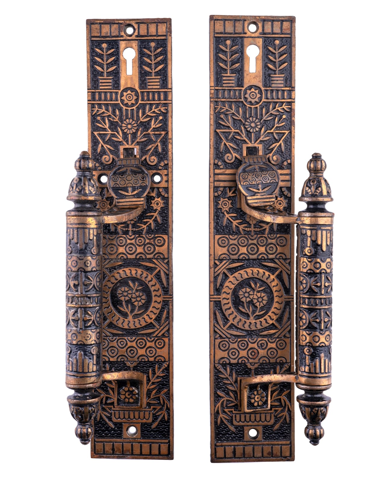 A collection of American door furniture in Anglo-Japanese style, late 19th century