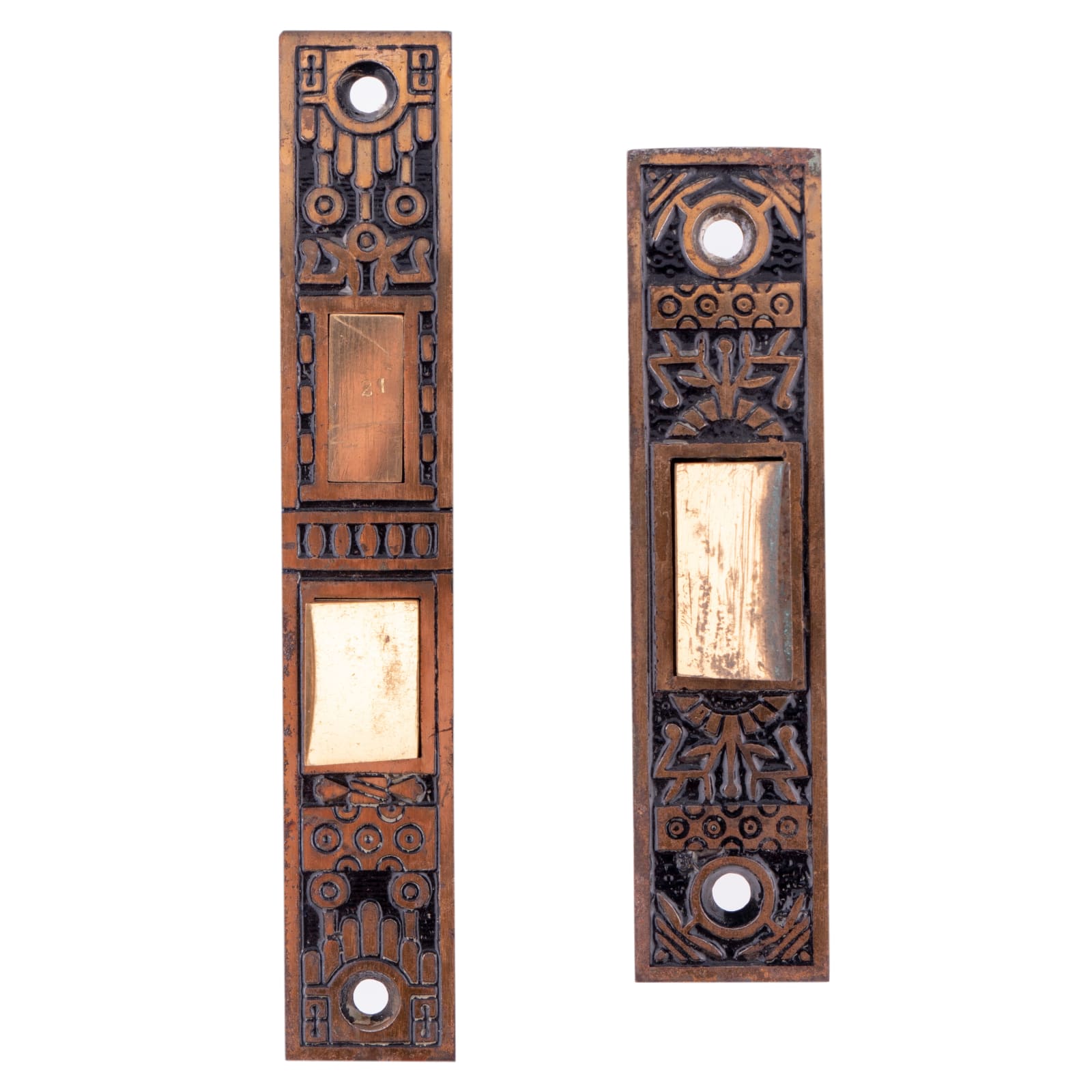 A collection of American door furniture in Anglo-Japanese style, late 19th century