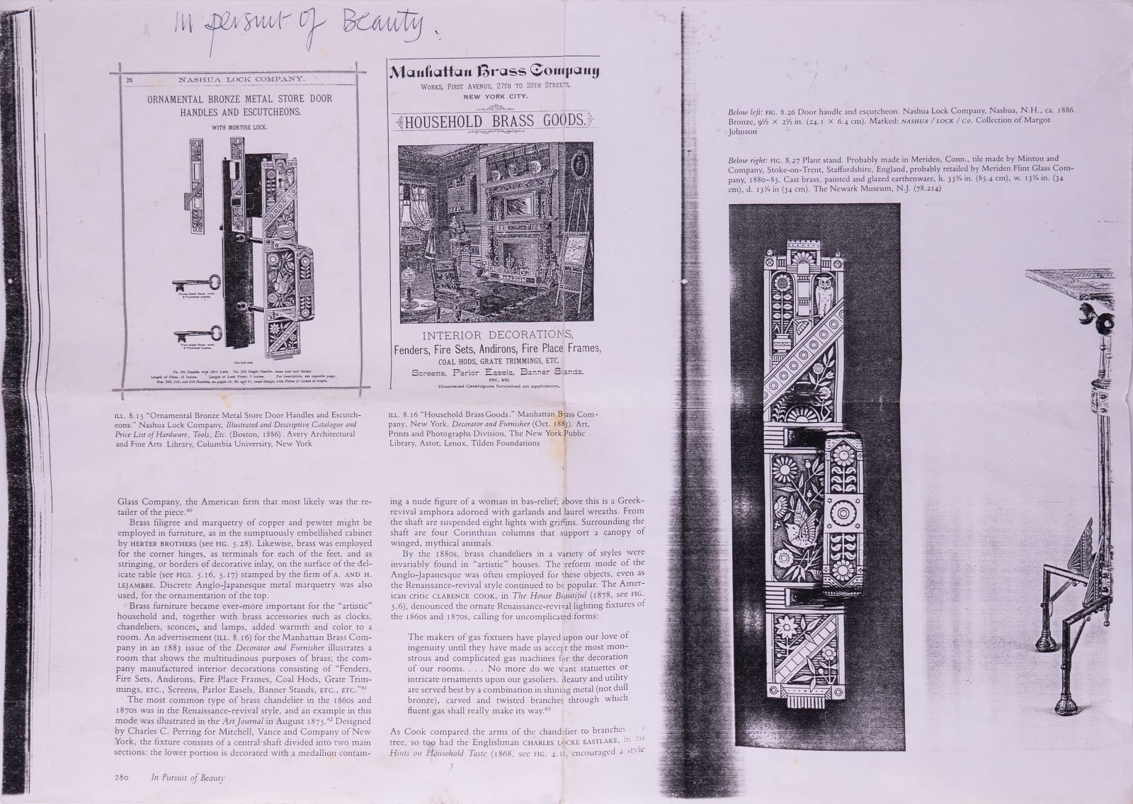 A collection of American door furniture in Anglo-Japanese style, late 19th century