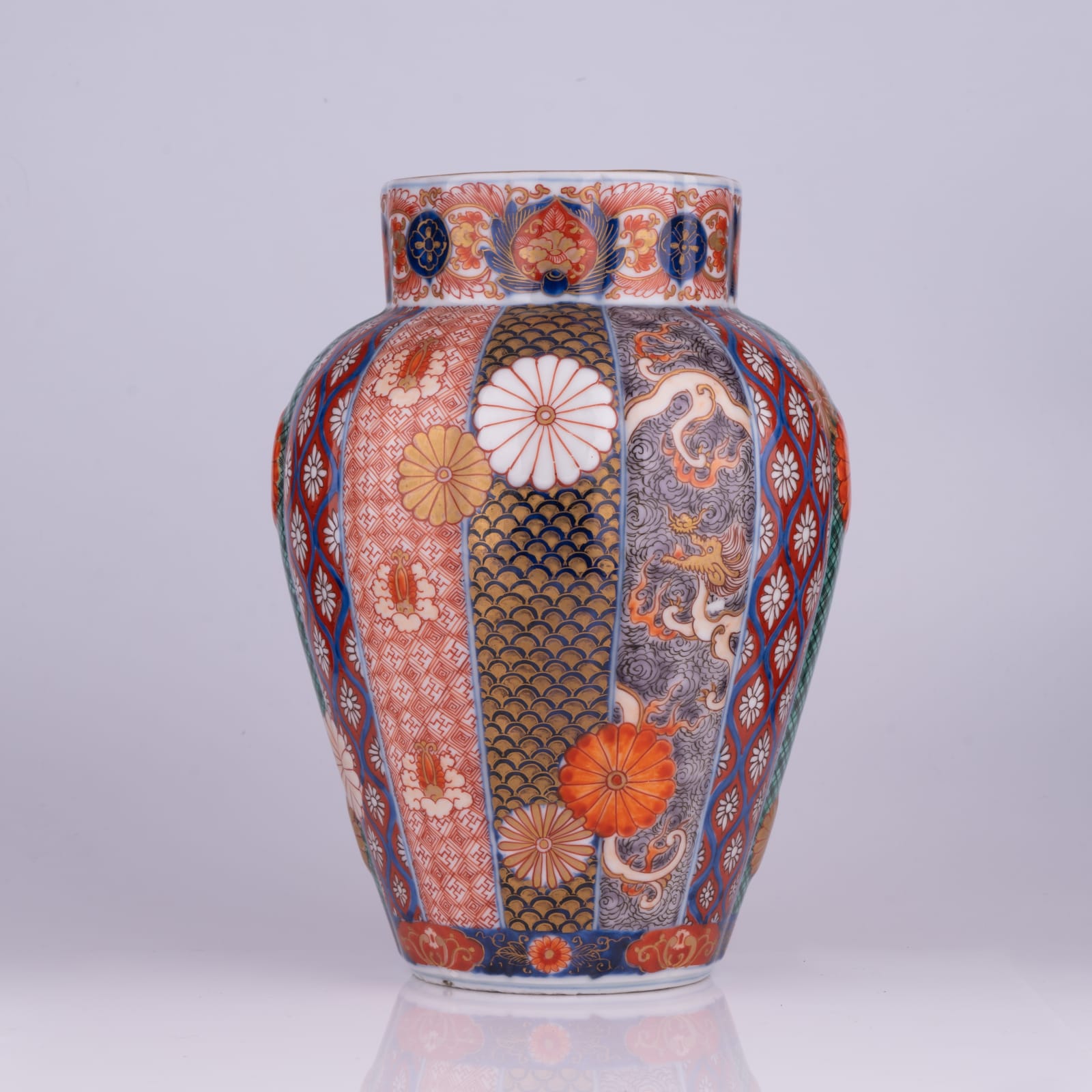A pair of Japanese Fukagawa Koransha Imari vases, Meiji period