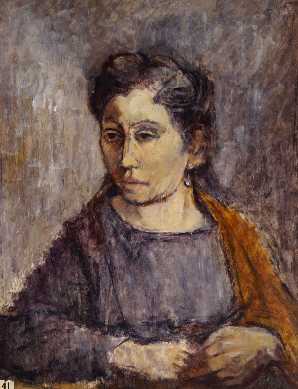 Eva Frankfurther (1930-1959) Jewish Woman, East End ca. 1951-58 Oil on paper 71 x 55.1 cm Ben Uri Collection © Eva Frankfurther estate To see and discover more about this artist click here