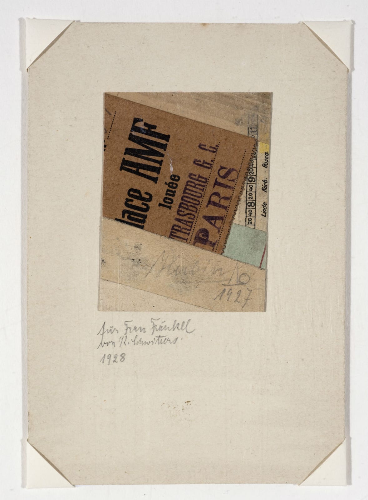 Kurt Schwitters (1887-1948) Untitled 1927 Collage 13.5 x 9.3 cm Ben Uri Collection To see and discover more about this artist click here