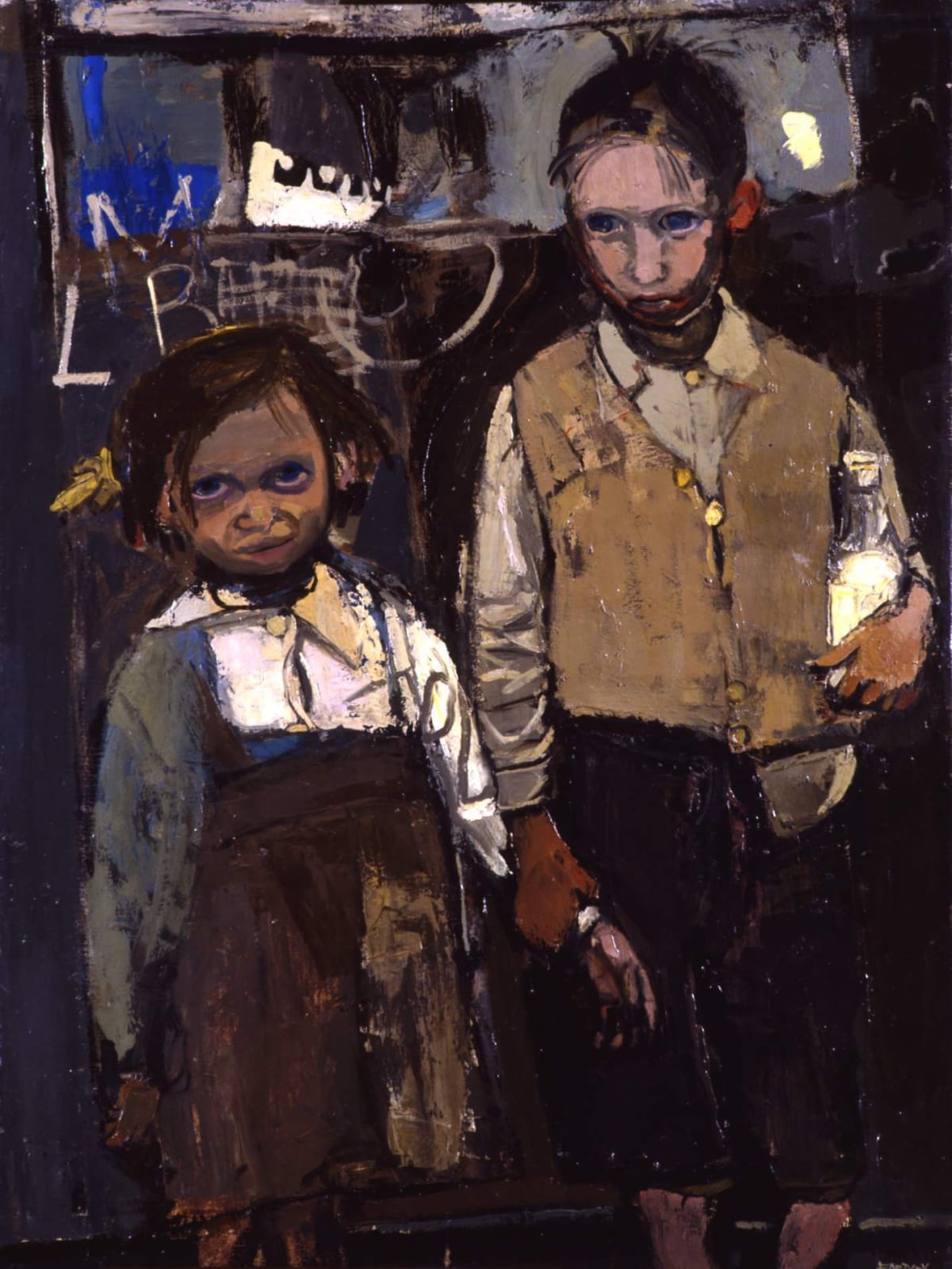 Joan Eardley (1921-1963) Brother and Sister 1955 Oil on canvas 102.2 x 76.5 cm Aberdeen Art Gallery & Museums Collections To see and discover more about this artist click here