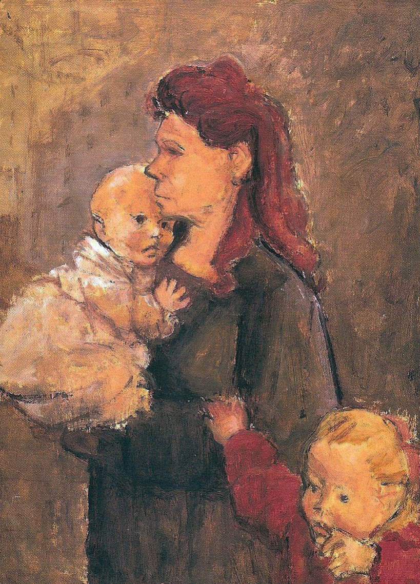 Eva Frankfurther (1930-1959) Woman with Two Children n.d. Oil on paper 76 x 56 cm Private Collection To see and discover more about this artist click here