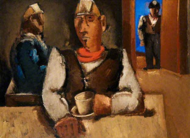 Josef Herman (1911-2000) In the Canteen 1954 Oil on canvas 91.4 x 122 cm Aberdeen Art Gallery and Museum Collections To see and discover more about this artist click here