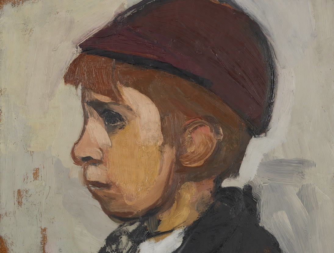 Joan Eardley (1921-1963) Boy's Head n.d. Oil on board 25.5 x 27.5 cm UK Government Art Collection To see and discover more about this artist click here