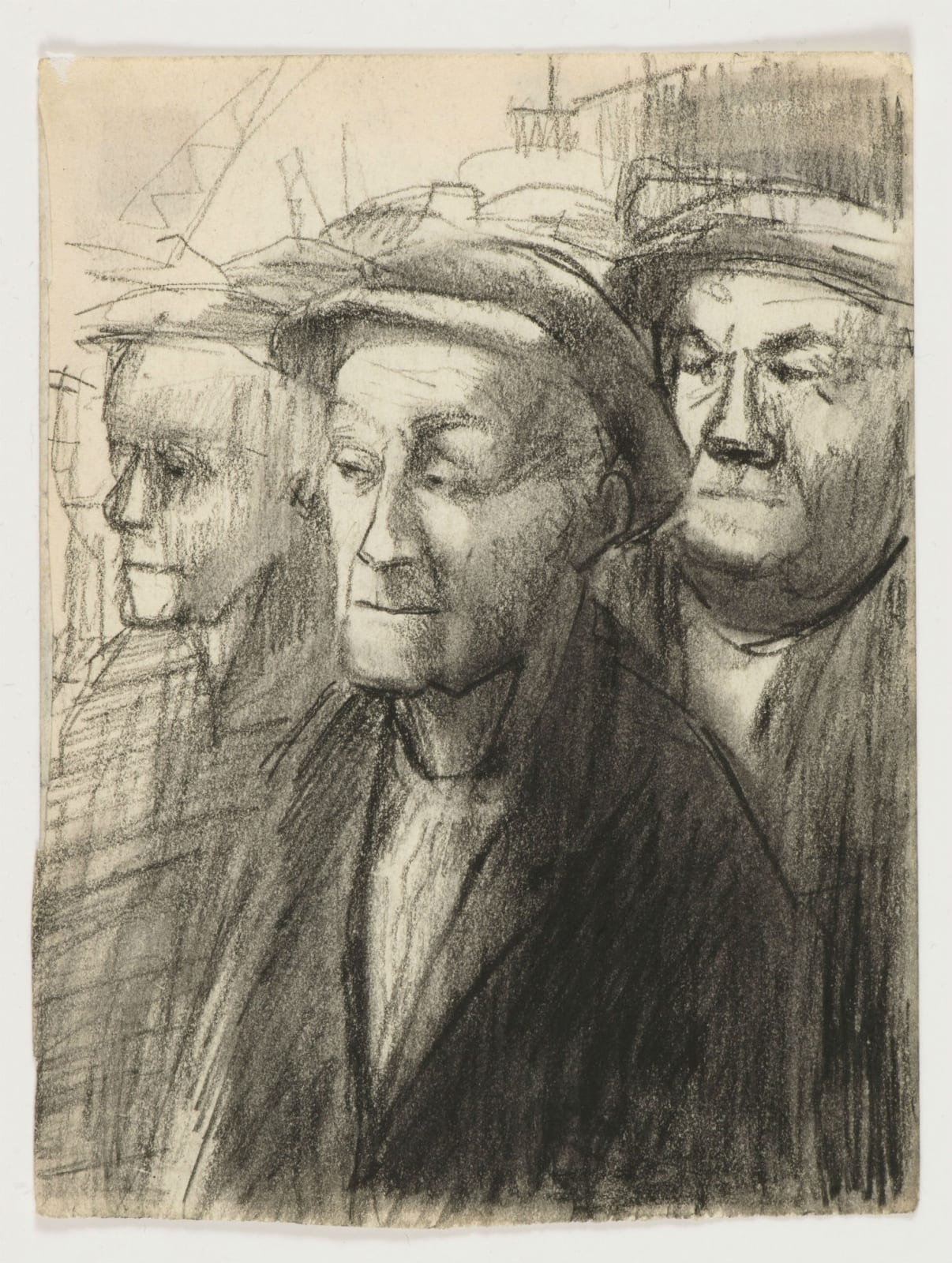 Eva Frankfurther (1930-1959) Victoria Docks (Series of 8 Sketches from 'Whitechapel Diary') 1957 Pencil on paper 14 x 10 cm Private Collection To see and discover more about this artist click here