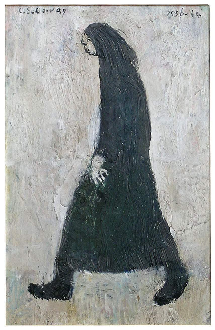 L. S. Lowry (1887-1976) Walking Woman 1936-1964 Oil on board 21.59 x 13.97 cm Mason Owen Collection To see and discover more about this artist click here