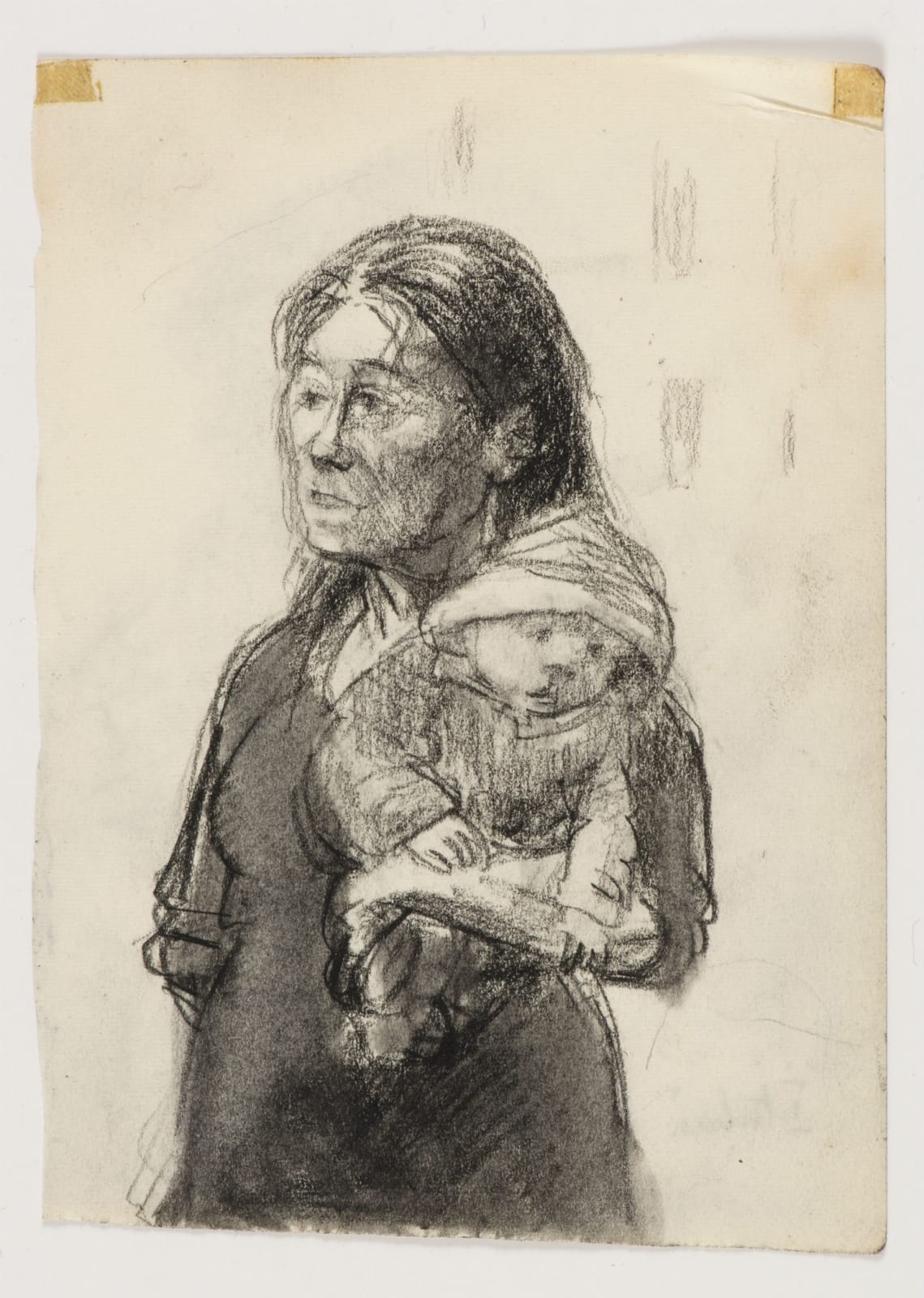 Eva Frankfurther (1930-1959) Italian Woman Stepney (Series of 8 Sketches from 'Whitechapel Diary') 1957 Pencil on paper 14.1 x 10 cm Private Collection To see and discover more about this artist click here