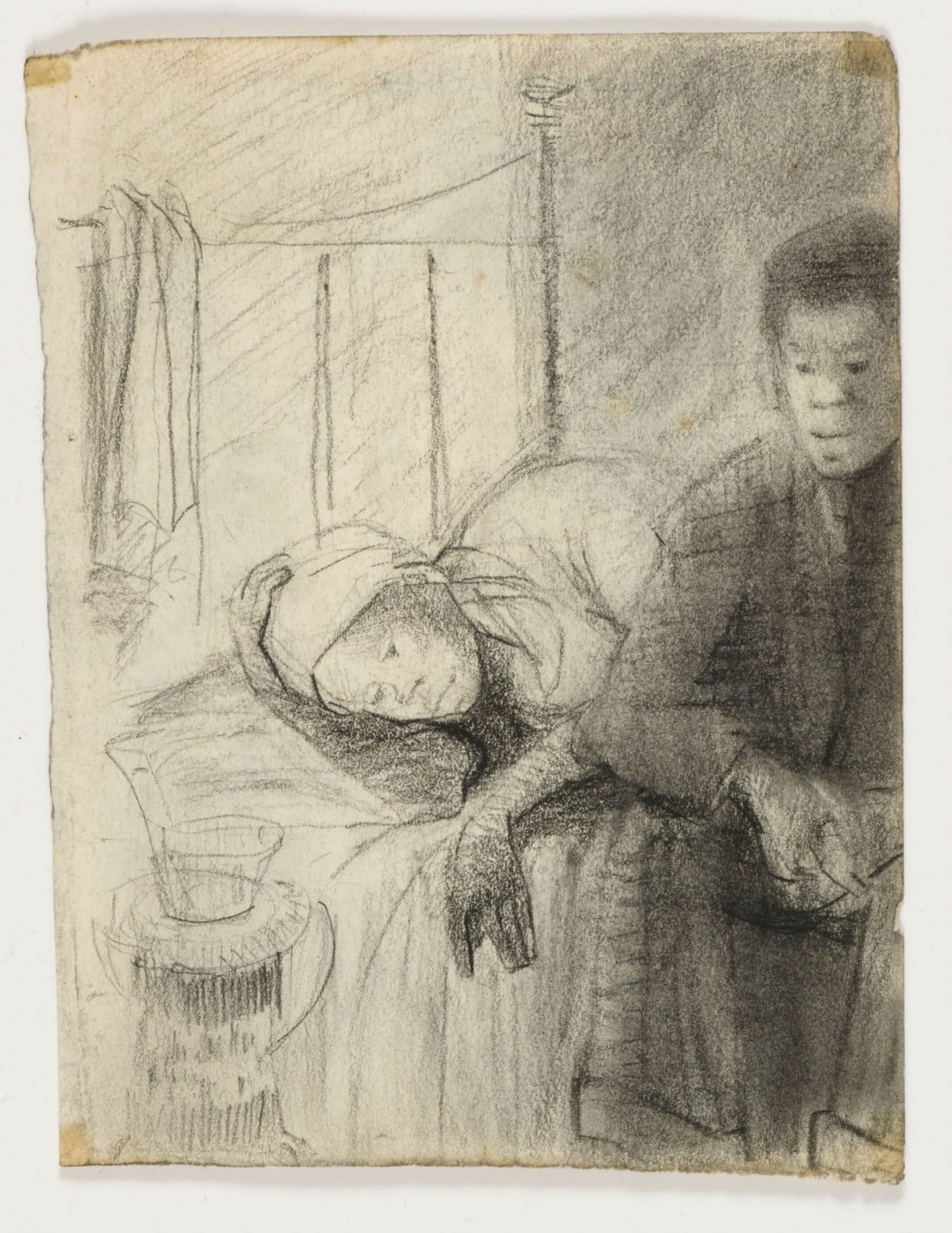 Eva Frankfurther (1930-1959) Catherine and John (Series of 8 Sketches from 'Whitechapel Diary') c.1956 Pencil on paper 14.4 x 10.5 cm Private Collection To see and discover more about this artist click here