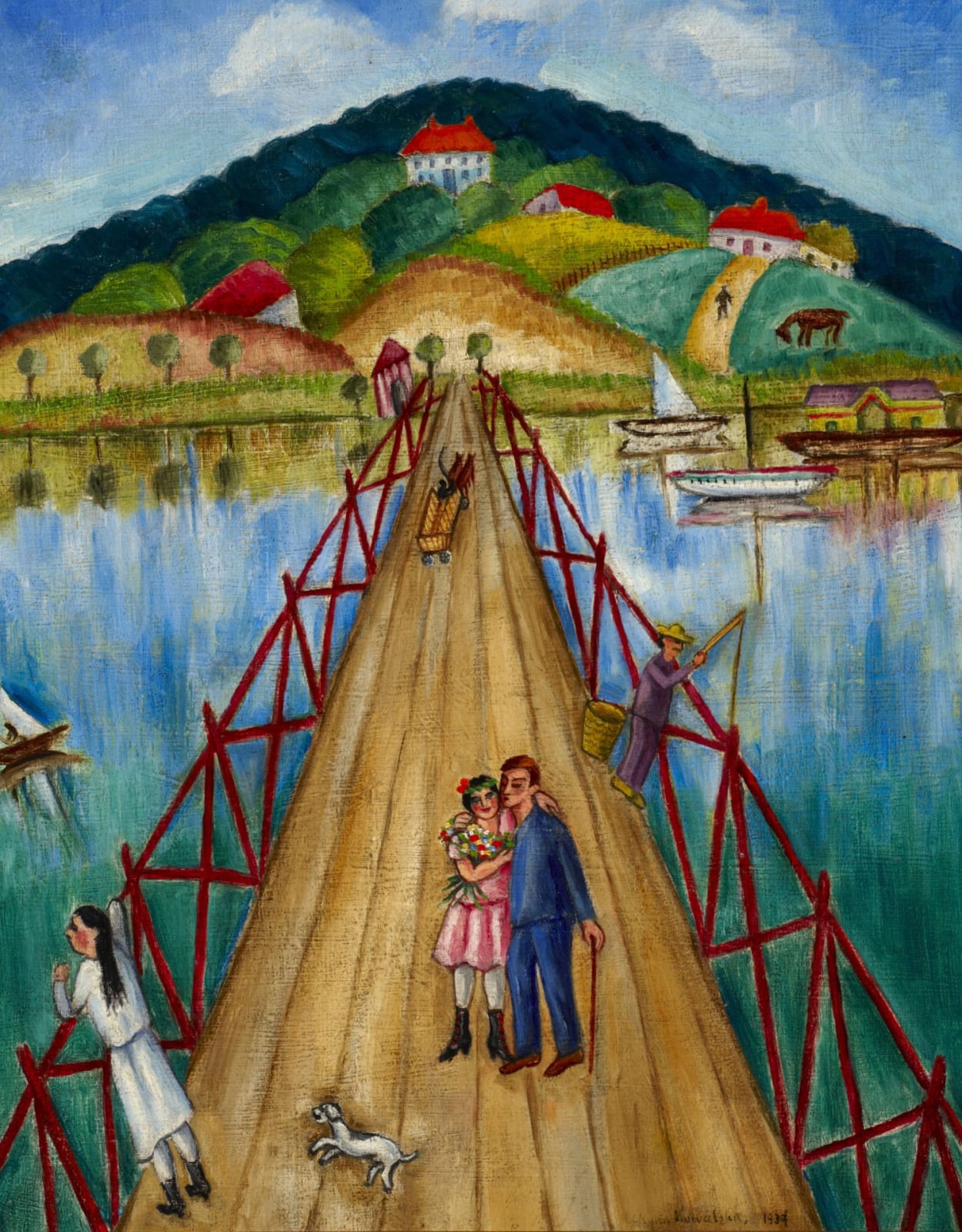 Chana Kowalska (1907-1942) The Bridge 1937 Oil on canvas 58.5 x 47 cm Ben Uri Collection