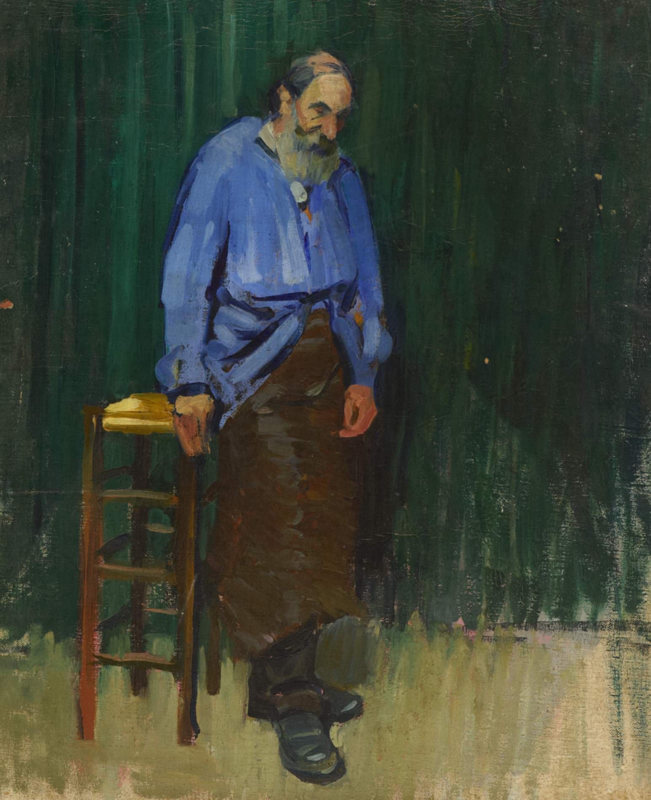 Leopold Pilichowski (1866-1934) Old Man in a Blue Smock n.d. Oil on canvas 68.2 x 58.2 cm Ben Uri Collection Too see and discover more about this artist click here