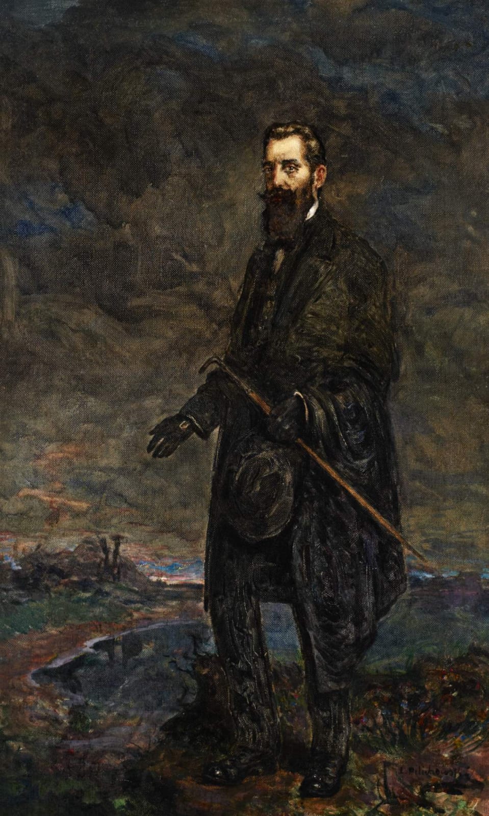 Leopold Pilichowski (1866-1934) Portrait of Theodore Herzl n.d. Oil on canvas 108.7 x 73 cm Ben Uri Collection Too see and discover more about this artist click here
