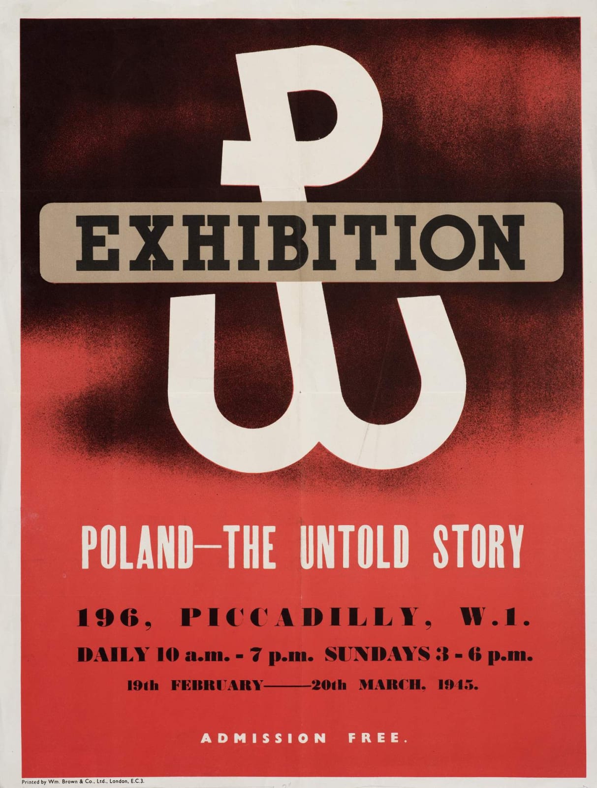 Unknown Poland - The Untold Story, Exhibition 19th February – 20th March 1945 Poster 56 x 42 cm Polish Library, POSK