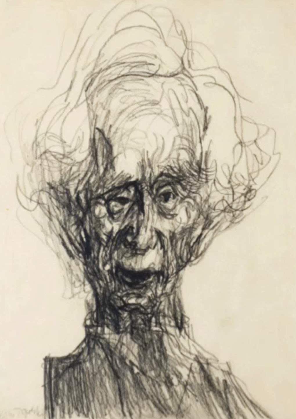 Feliks Topolski (1907-1989) Portrait of Bertrand Russell 1957 Pencil on paper 30 x 20 cm Collection of Matthew Bateson To see and discover more about this artist click here